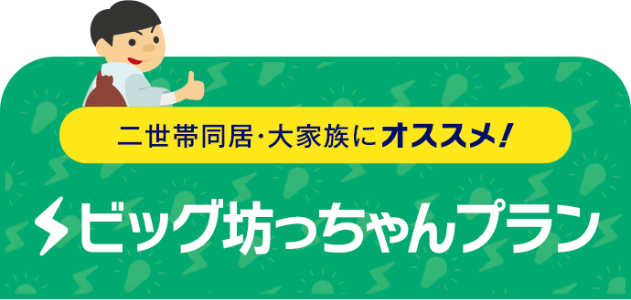 二世帯同居・大家族にオススメ！ ビッグ坊っちゃんプラン